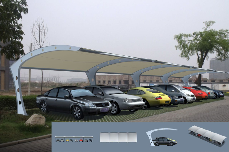 膜結構車棚海量結構造型參考，燁興膜結構公司在線提供